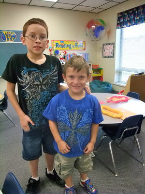 Image: Michael Russell &amp; Chance Schaffer — Michael is in April Mathers third grade class and Chance is in kindergarten.