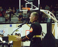 Image: Sgt. Jacob Simon — The audience gave Sgt. Simon a standing ovation after his speech.