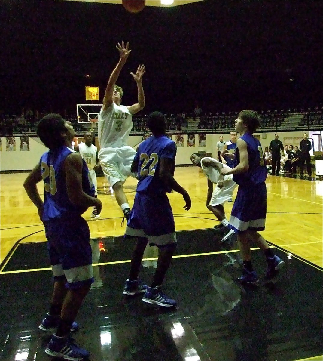 Image: Jase shoots — Italy’s Jase Holden(3) creates a jumper in the lane against the Venus Bulldogs JV during the Gladiators Invitational Tournament being hosted by Italy on Thursday, December 2 thru Saturday, December 4. Holden finished the game with 13-points.