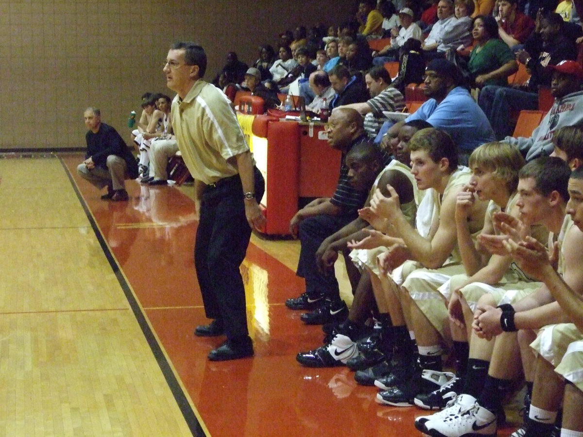 Image: Coach Holley Stays Active — Italy Head Coach Kyle Holley constantly directs his squad during the 2nd round matchup against Mildred.