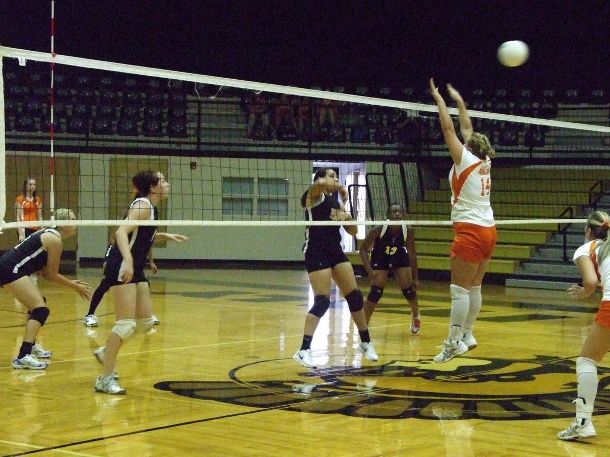 Image: Alyssa makes a point — Alyssa Richards takes no time to spike the ball.