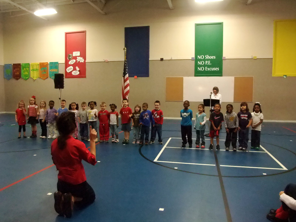 Image: Pre-K Students — These students sang songs to their honored guests.