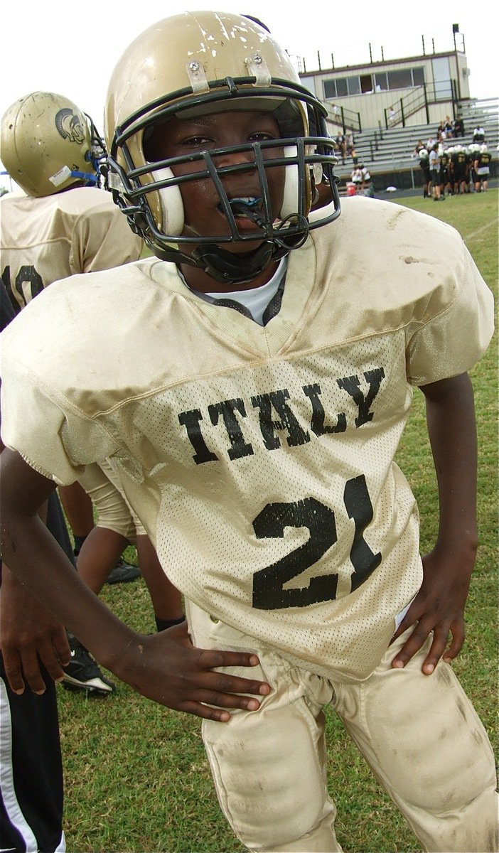 Image: Chasston’s proud — How do you like us now? Chasston Wilson(21) and the IYAA A-Team Gladiators get a big win in Hubbard!