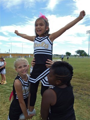 Image: Big finish! — The IYAA Minors Cheerleaders reach new heights.
