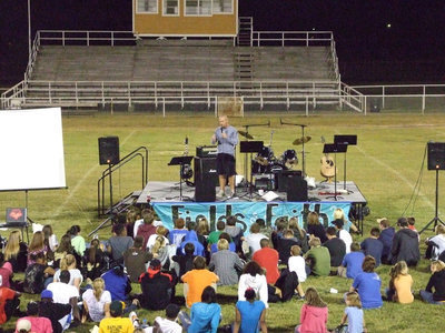 Image: Coach Jeff Richters — There is a challenge with everything good in life.  Coach Richters talked to the students about reading the Gospel of John in 21 1/2 days.