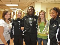 Image: Lady Gladiators Volleyball members receive All-District recognition — The 2009 Lady Gladiators Volleyball All-District honorees are: 
Left to right: Cori Jeffords, Megan Richards, Jimesha Reed, Drew Windham and Jaleecia Fleming.