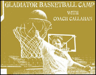 Image: John Byers slams — John Byers slams during the Gladiator Basketball Camp with Coach Aidan Callahan.