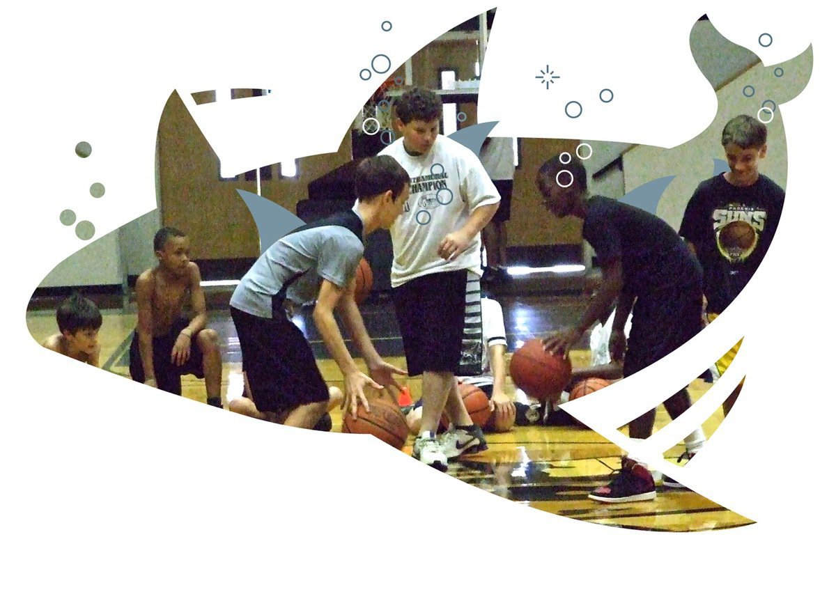 Image: Be afraid — Just when you thought it was safe to go into the dome, sharks were on the attack. Fellow campers look on as Scott Connor, John Byers, Cameron Carter and Levi McBride duel it out. John Byers proved to be the great white shark.