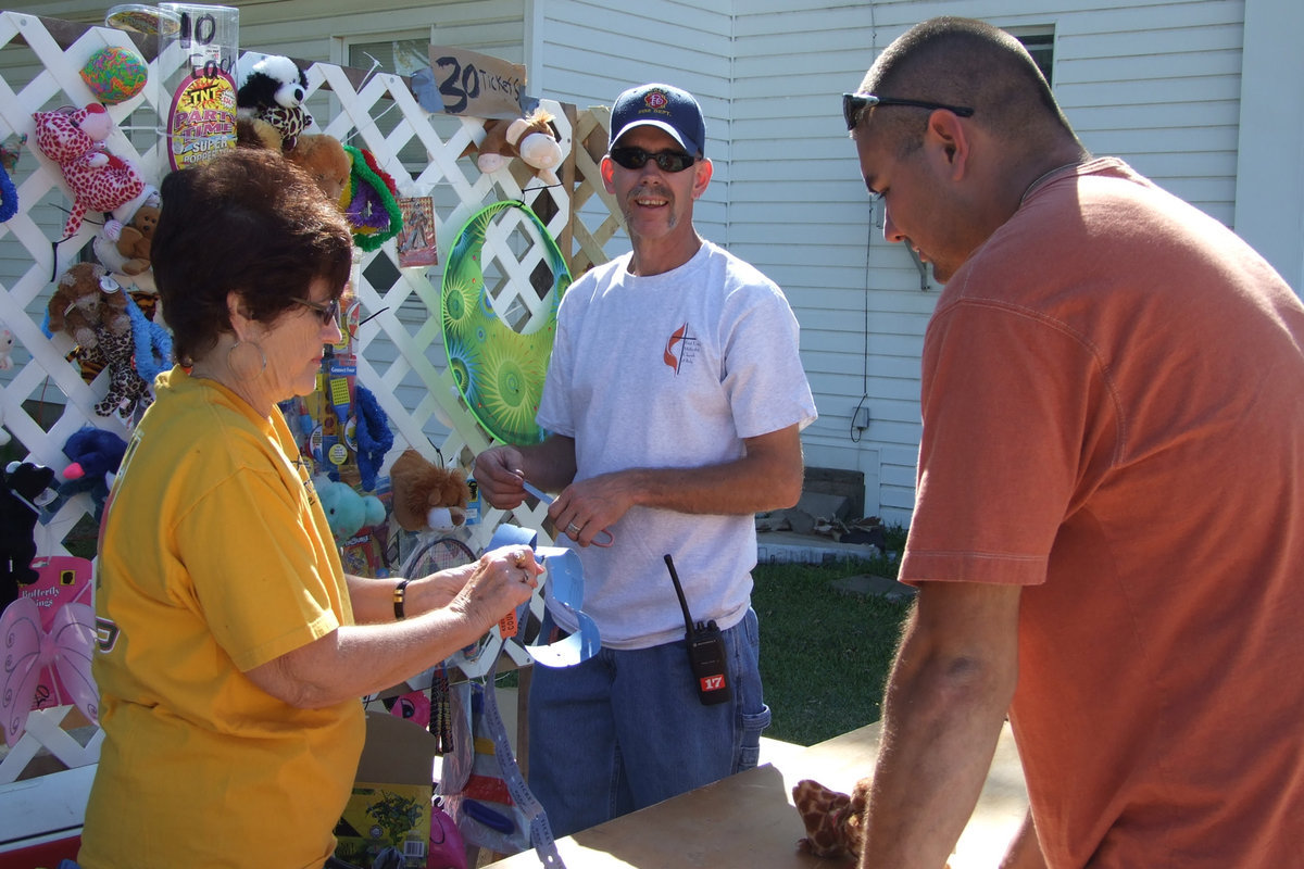 Image: The prize table — Pat Parker and Tommy Sutherland manned the prize table.