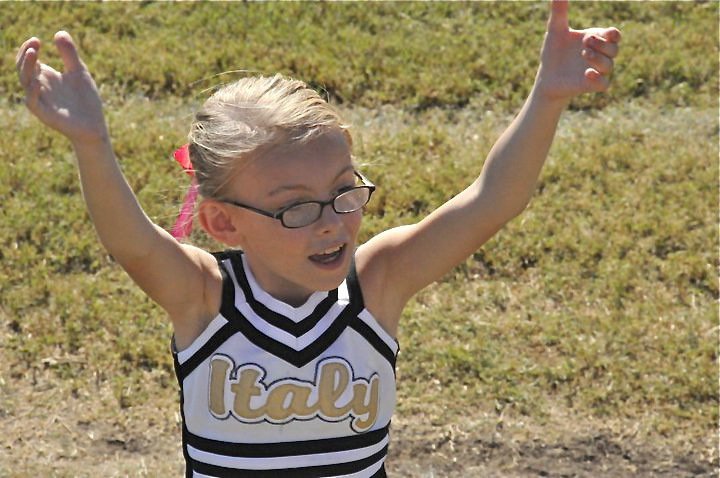 Image: Yay, IYAA! — Madie Chambers cheers on the IYAA Bantam boys team.