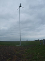 Image: 60 Foot Wind Turbine — This wind turbine will save Avalon ISD on their energy bill.