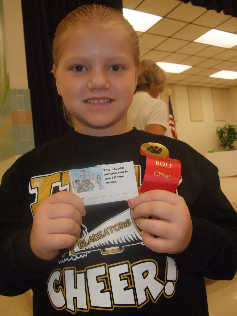 Image: Sidney Lowenthal — This 3rd grader earned all A’s and B’s and a Tiger Leadership award.