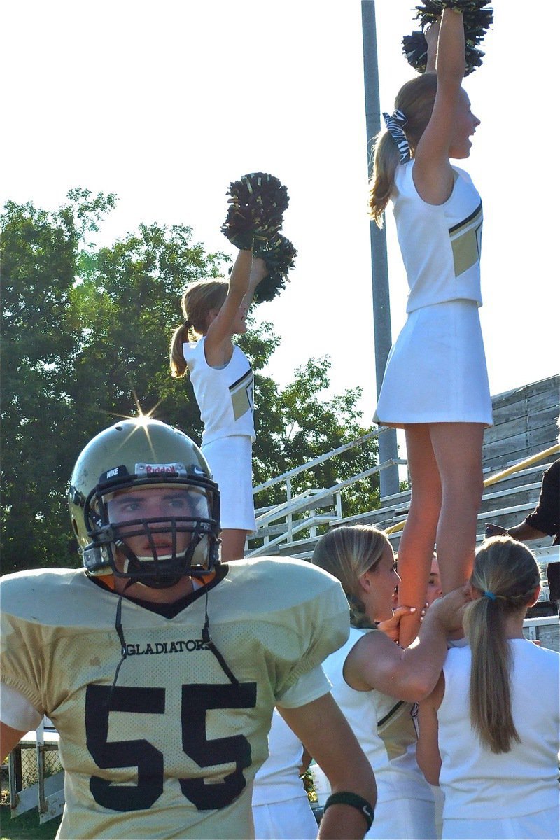 Image: We are the Gladiators! — Zackery Boykin and the IJH Cheerleaders are ready for Palmer.