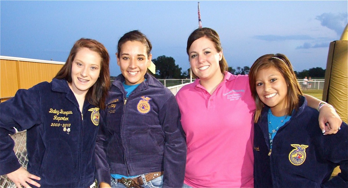 Image: The FFA crew — Bailey Bumpus, Alyssa Richards, Haley Brooks Pittmon and Maria Estrada represent the Italy FFA and handle the honors of raising the American Flag.