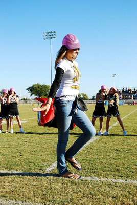 Image: Bryanna Perry — Italy Junior High Cheerleader participates in the halftime festivities.