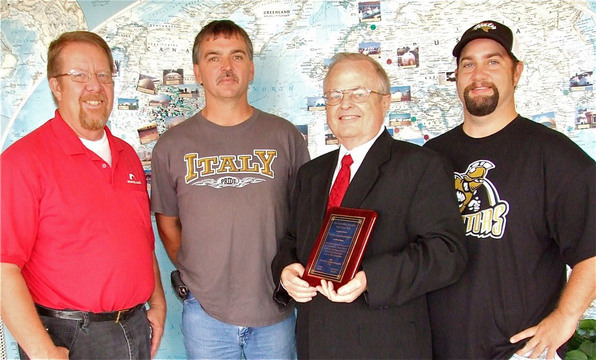 Image: Thank you Monolithic Constructors, Inc. — Gary Clark and David South of Monolithic Constructors, Inc. proudly receive their appreciation plaque from IYAA President Gary Wood and IYAA Vice President Barry Byers.