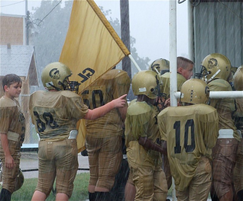 Image: Major bummer — The IYAA Majors try to stay fired up but heavy rains postponed their game against Scurry-Rosser.