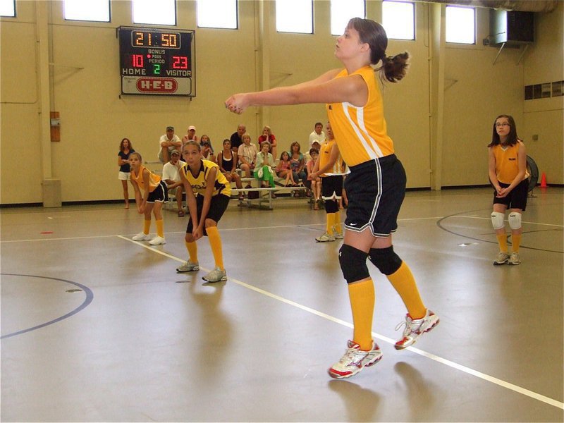 Image: Brooke scores — Brook Salter tries to score in the first match.