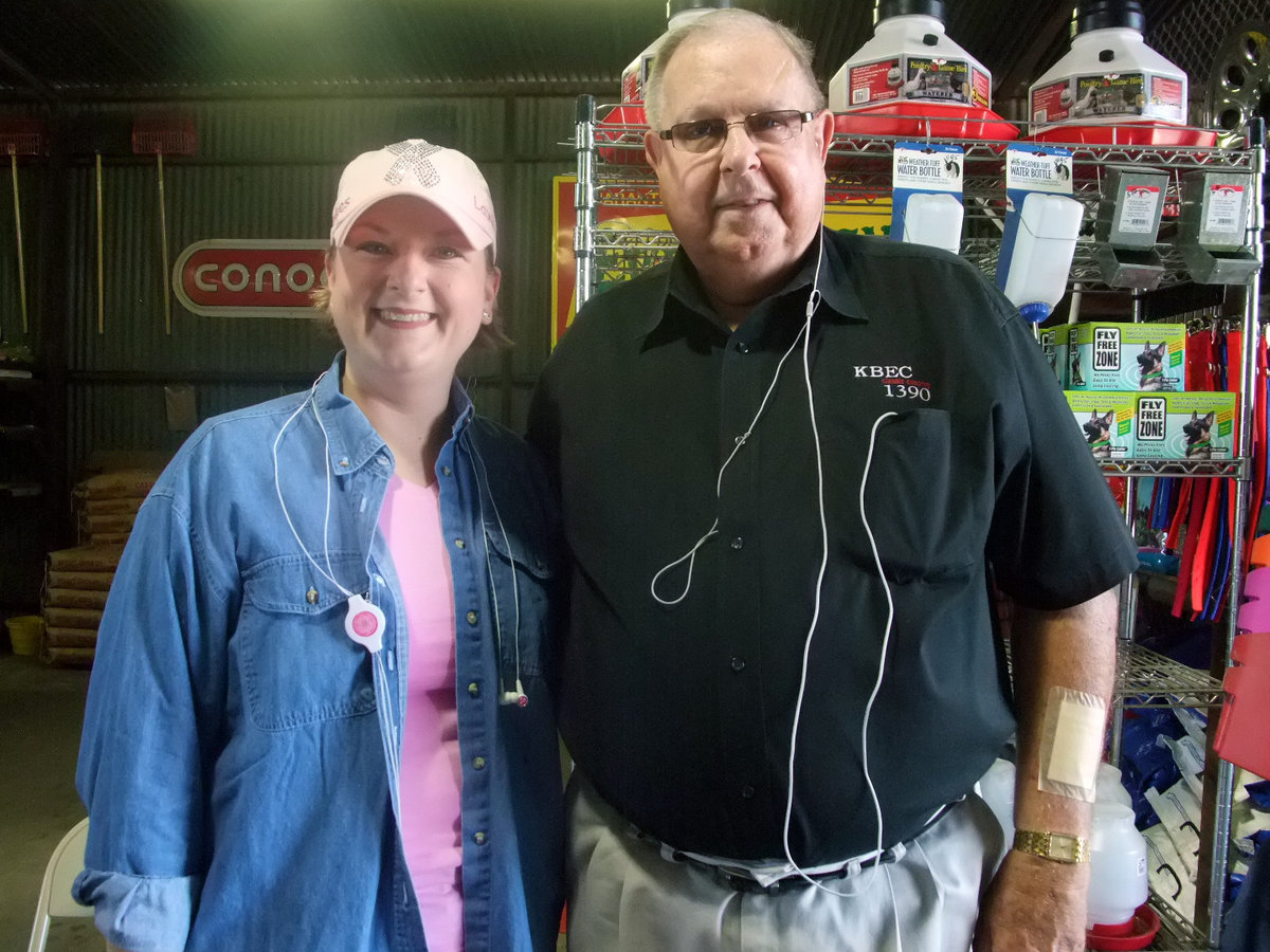 Image: Lorie Mosley and Gary Bishop — Lorie and Gary are with KBEC radio and were enticing people to come out to Hobbs.