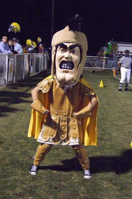 Image: New Threads — The Gladiator mascot received a new costume and face just in time for Homecoming.