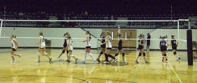 Image: Ready to battle — The Lady Gladiators 8A team takes on the Grandview Lady Zebras.