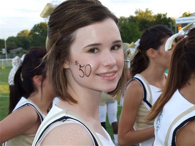 Image: Meagan is cheerful — IHS Cheerleader Meagan Hooker gets ready to root for the Gladiators and that special someone.
