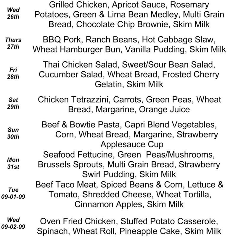 Image: Meals on Wheels-August Meal Calendar (page 4)