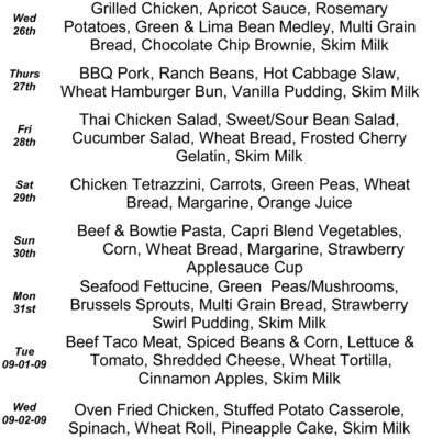 Image: Meals on Wheels-August Meal Calendar (page 4)