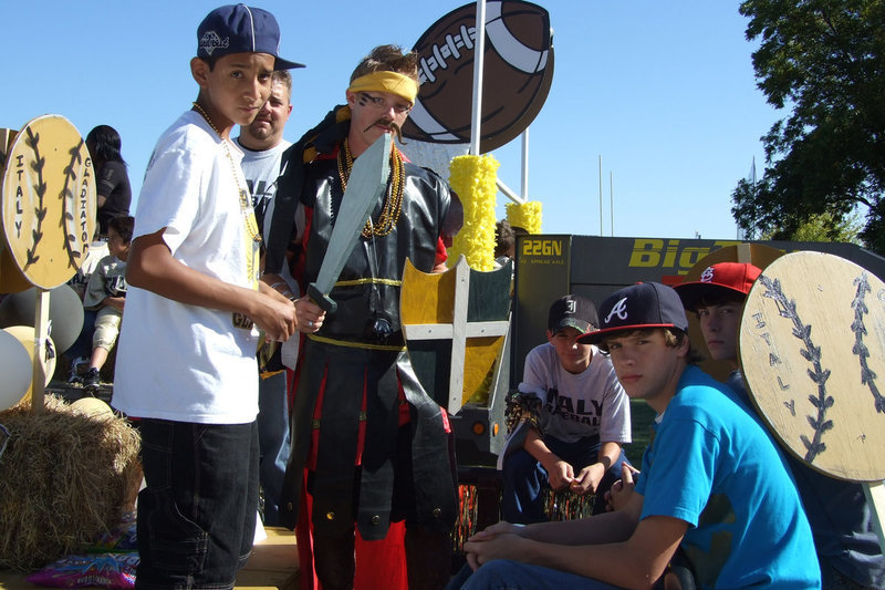 Image: IHS baseball float — IHS baseball and Coach Matt Coker participated in the parade.