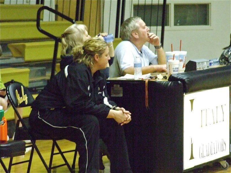 Image: Coach McDonald — IHS Lady Gladiator Head Basketball Coach Stacy McDonald monitors the 8th grade girls’ performance.