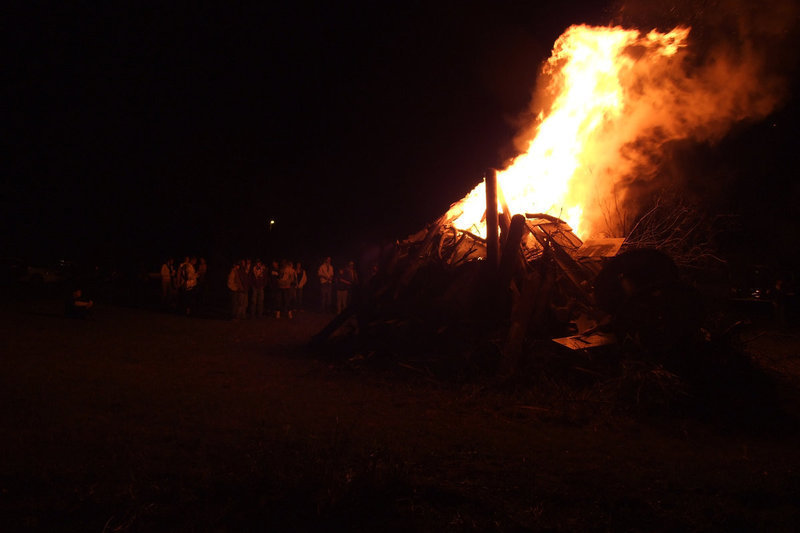 Image: Homecoming bonfire — The Senior class gathers together for reflection and fun at the Homecoming bonfire.