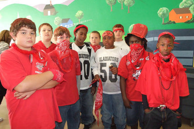 Image: 7th grade boys — One of these gentlemen is the winner of the 7th grade red team.