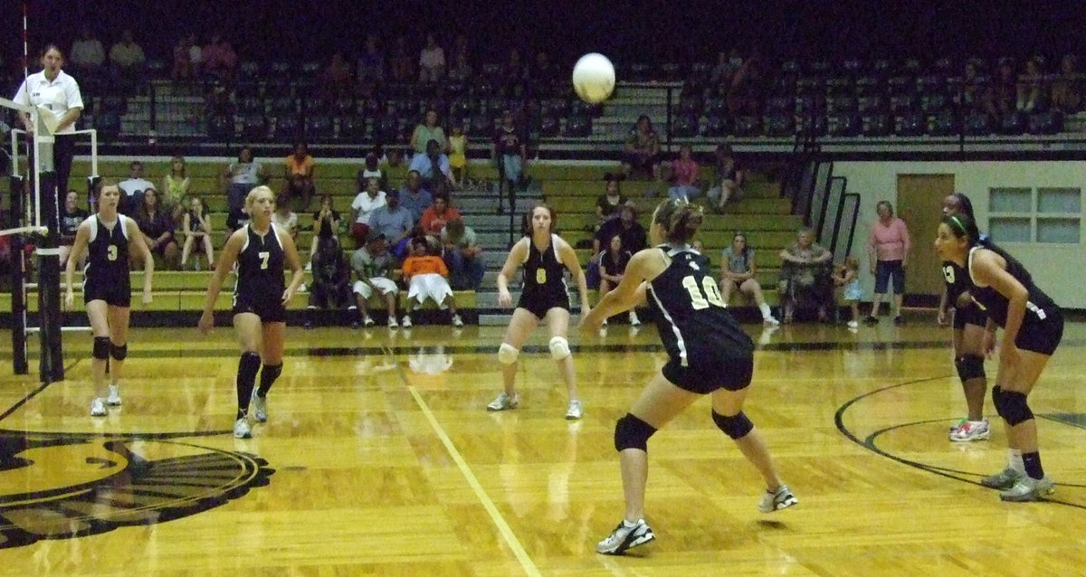 Image: Perry is up for this — Brianna Perry sets up the ball.