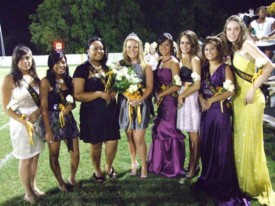 Image: A Queen and her court — After Shelbi was crowned, her court gathered beside for a photo.