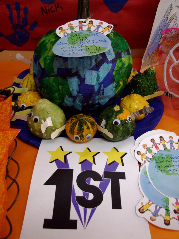 Image: First place winner — The “world” pumpkin, won first place.