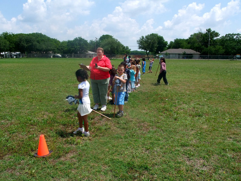 Image: On Your Mark Get Set — These students are ready to do the flag race.