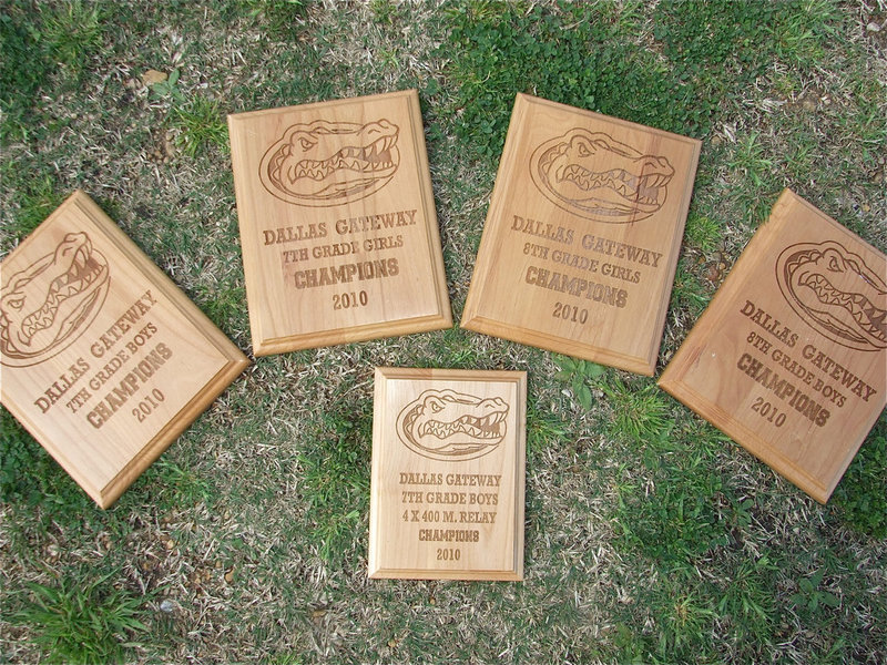 Image: They ran their hearts out and walked away Champions. — Plaques from the Dallas Gateway track meet display the dominating performance turned in by the Italy Junior High Track Team on March 12. The Italy Junior High Gladiators and Lady Gladiators won all four divisions, including a 1st Place finish by the 7th Grade Boys 4×400 meter relay team.