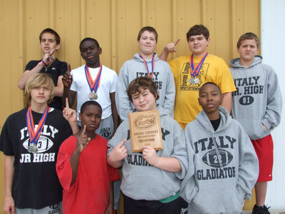 Image: 8th Grade Boys — Top Row: Cody Medrano, [Name Withheld], Tristan Smithwick, Kevin Roldan and Bailey Walton. Bottom row: Kyle Machovick, Dominic Wilson, Zain Byers and Nick Cooper. Not pictured: Justin Wood and Hank Seabolt.