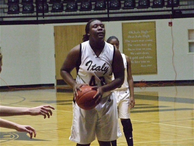 Image: Reed concentrates — Jimesha eyes the goal into submission.