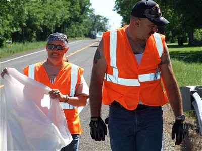 Image: Cheryl and Barry — Cheryl Palmer and Barry Guthrie were happy to be a part of the Adopt-a-Highway cleanup effort organized by their Southern Cruisers Riding Club.