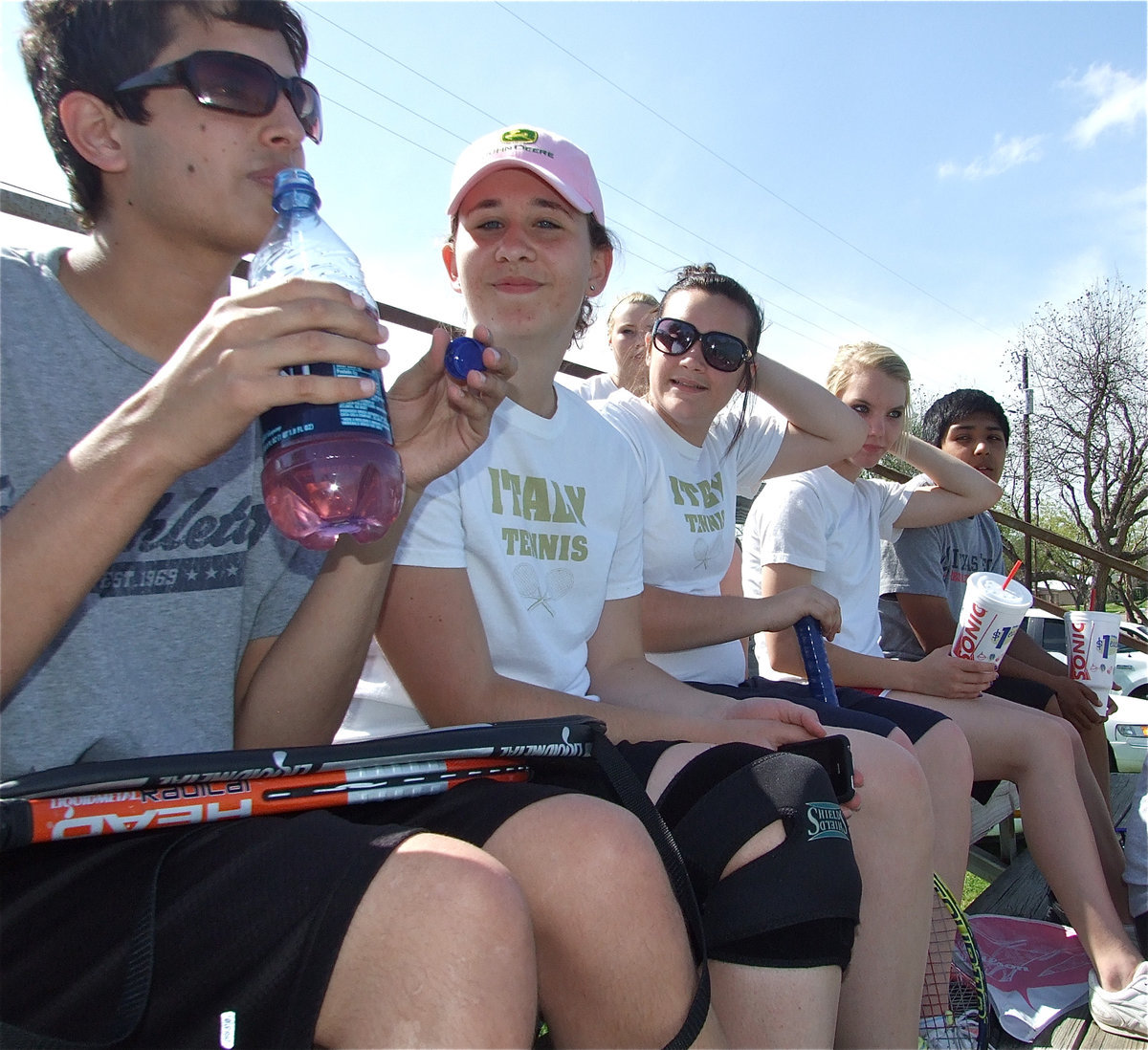 Image: The ITA Stable — Bryan Michael, Lisa Olschewsky, Kaytlyn Bales, Sierra Harris, Cruz Enriquez and Shelbi Gilley relax before they enter the cage.