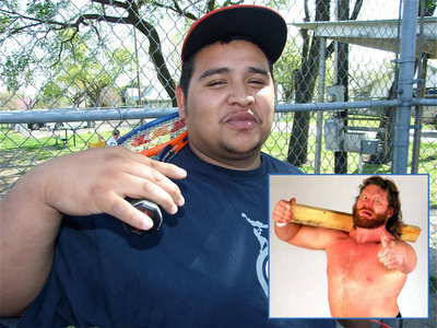 Image: Rage in the cage — Francisco “Cisco” Perez  resembles Hacksaw Jim Duggan maybe a little too much.