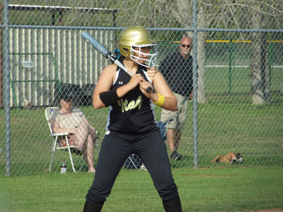 Image: Alyssa’s in the box — Alyssa Richards is in the batter’s box waiting for just the right pitch.