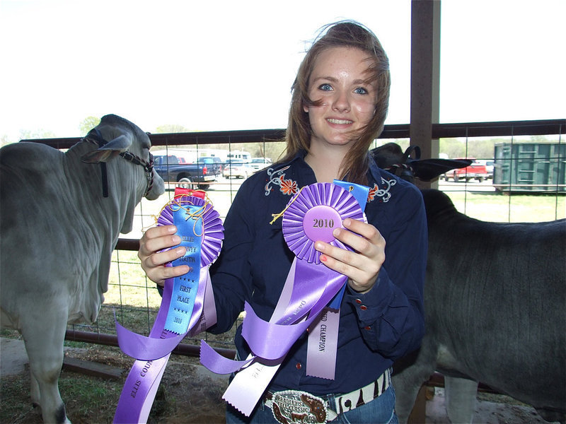 Image: Jacqualyn Cawley — Jacqualyn Cawley needed a feed bucket to carry all of her ribbons.