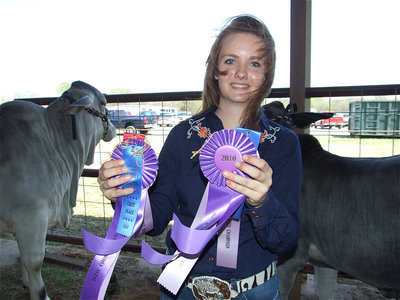 Image: Jacqualyn Cawley — Jacqualyn Cawley needed a feed bucket to carry all of her ribbons.