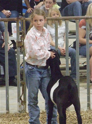 Image: Jill Varner — Jill Varner did an outstanding job in her first time to exhibit an animal at the Ellis County Youth Expo and earned a ribbon.