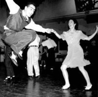 Image: Jitterbuggin’ — 1940’s couple dancing the jitterbug.