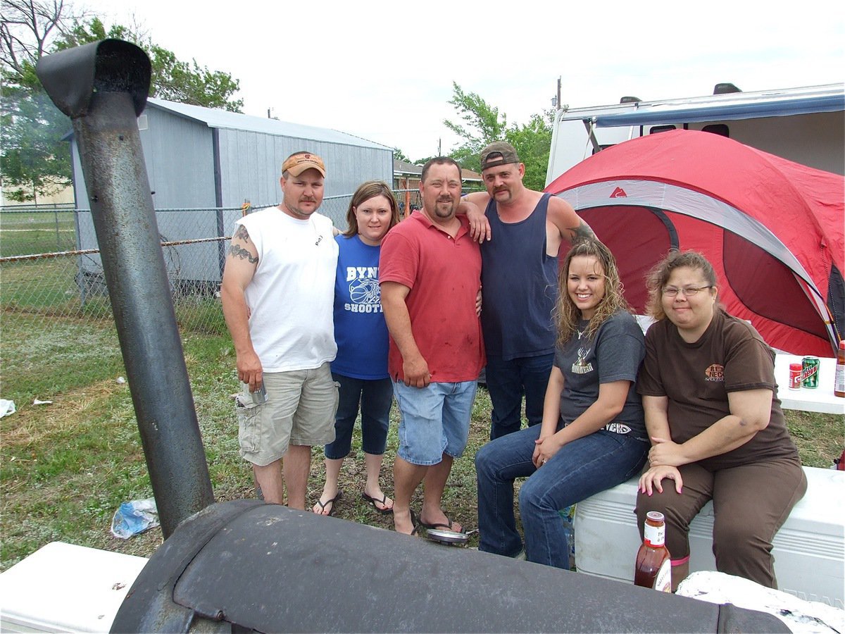 Image: Texas ties  — Daniel Smith of Bynum, Texas, Cindy and Kirk Strauch of Malone, Texas, Chris Englehardt of Hubbard, Texas and Bekah and Melanie of Bynum, Texas teamed during the Italy Lions Club 2nd Annual Cook-off.