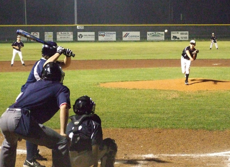 Image: Ross helps — In the top of the 6th inning, Ross Stiles pitched for one inning.