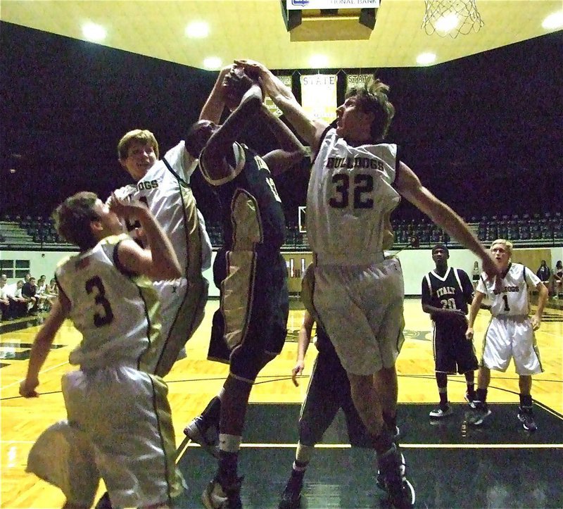 Image: Larry draws attention — Larry Mayberry(13) proved he could compete at the Varsity level on Thursday as Palmer’s upperclassmen had to come from behind, in the final seconds, to win 51-50 over Italy’s JV Gladiators.